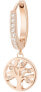 Одиночные серьги из бронзы Tree of Life Chakra BHKE006 pink gold, clear - фото #1