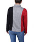 ფოტო #2 პროდუქტის Petite Long Sleeve Colorblocked Top