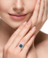 ფოტო #2 პროდუქტის EFFY® Blue Diamond & White Diamond Halo Cluster Ring (1-1/3 ct. t.w.) in 14k White Gold