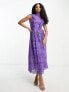 Фото #1 товара ASOS DESIGN Lace midi dress with bow back detail in purple