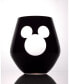 Disney Luxury Mickey Mouse Crystal 20 oz Stemless Wine Glass, Set of 2