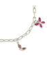 Фото #3 товара Silver-Tone or Gold-Tone Pink Cubic Zirconia Butterfly Charm Caria Anklet