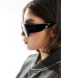 Фото #4 товара Quay x Guizio uniform oversized square sunglasses in black