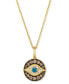 Фото #1 товара Le Vian chocolate Diamond, Nude Diamond, & Blueberry Diamond Evil Eye Adjustable 20" Pendant Necklace (3/8 ct. t.w.) in 14k Gold