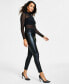 Фото #3 товара Women's Soft Faux-Leather Leggings, Created for Macy's