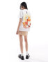 Reclaimed Vintage oversized t shirt with drink graphic in white