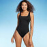 Women's Shaping Square Neck One Piece Swimsuit - Shade & Shore Black S