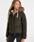 Фото #3 товара Juniors' Faux-Fur-Trim Hooded Puffer Coat