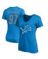 ფოტო #1 პროდუქტის Women's Aidan Hutchinson Blue Detroit Lions Plus Size Player Name and Number V-Neck T-shirt