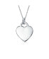Фото #1 товара Tiny Minimalist Blank Plain Flat Heart Shape Initial Pendant Necklace For Teen For Women .925 Sterling Silver
