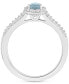 ფოტო #3 პროდუქტის Aquamarine (2/5 ct. t.w.) & Diamond (1/4 ct. t.w.) Oval Halo Ring in Sterling Silver (Also in Opal)