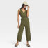 Фото #2 товара Women's Linen V-Neck Jumpsuit - Universal Thread Green S