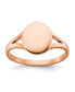 Фото #1 товара Stainless Steel Polished Rose IP-plated Oval Disc Ring