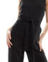 Фото #3 товара ONLY sleeveless belted linen mix jumpsuit in black