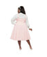 ფოტო #2 პროდუქტის Plus Size Button Suspender Swing Skirt