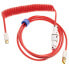 Ducky Premicord Apple Red Spiralkabel, USB Typ C auf Typ A - 1,8m