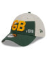 Фото #1 товара Головной убор New Era мужской кремовый, зеленый Green Bay Packers 2023 Сайдлайн Хисторик 39THIRTY Flex Hat
