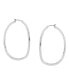 ფოტო #2 პროდუქტის Silver Sculpted Hoop Earrings