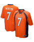 Фото #1 товара Футболка мужская Nike Denver Broncos игровая с номером Мортона оранжевая.