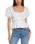 Ulla Johnson Smocked Linen Top Women's Бежевый, 8 - фото #1