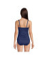 Women's D-Cup Tummy Control V-Neck Wrap Underwire Tankini Swimsuit Top