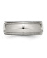 Фото #3 товара Stainless Steel Polished 8mm Grooved and Beaded Band Ring