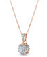 Фото #3 товара Macy's diamond 1/4 ct. t.w. Solitaire Pendant 18" Necklace in 10k Rose Gold