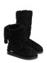 Muk Luks Women's Lilyana Marl Cable Knit Knee Black Comfort High Boots Size 7