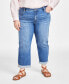 Фото #4 товара Plus Size Mid-Rise Girlfriend Jeans, Created for Macy's