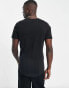 Jack & Jones Essentials longline t-shirt with curve hem & pocket in black