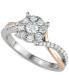 Фото #5 товара Diamond Halo Bridal Set (1-1/3 ct. t.w.) in 14k White & Rose Gold