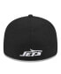 Фото #1 товара Men's Black New York Jets Omaha Low Profile 59FIFTY Fitted Hat