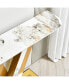 Фото #6 товара 47" Sintered Stone Console Table with Metal Frame (Gold)