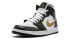 Кроссовки Nike Air Jordan 1 Mid Patent Black White Gold (Белый, Черный)