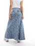 Aape by A Bathing Ape long denim skirt in blue wash