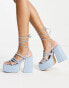 Фото #8 товара Daisy Street platform heeled sandals in baby blue