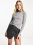 Фото #1 товара New Look ribbed roll neck top in grey