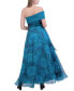 Women's One-Shoulder Organza Tie-Waist Gown