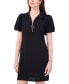 Women's Collared Zip-Neck Puff-Sleeve Dress