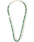 Cultured Freshwater Pearl (3 - 3-1/2mm), Jade, & Beaded Chain Triple Strand Layered Necklace in 14k Gold-Plated Sterling Silver, 16-1/4 + 1" extender