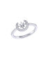 ფოტო #1 პროდუქტის Crescent North Star Design Sterling Silver Diamond Women Ring