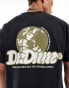 Dr Denim Trooper relaxed fit t-shirt with green back graphic print in off black