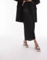 Фото #4 товара Topshop wrap satin midi skirt in black