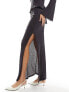 Vero Moda textured jersey maxi skirt co-ord in asphalt grey