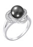 Laguna silver ring with real natural black pearl LPS0044B