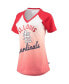 Women's Red and White St. Louis Cardinals Shortstop Ombre Raglan V-Neck T-shirt