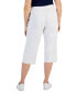 Фото #2 товара Petite Solid-Knit Mid-Rise Capri Pants, Created for Macy's