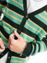 Фото #8 товара ASOS DESIGN oversized knitted stripe cardigan in green