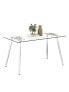 Фото #8 товара Modern Glass Rectangular Dining Table with Metal Legs