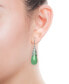 ფოტო #3 პროდუქტის Dyed Jade Leaf Top Teardrop Earrings in Sterling Silver